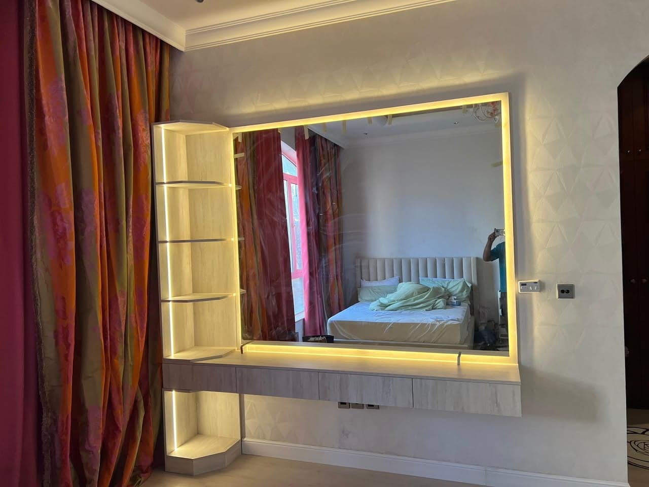 Vanities with Backlit LED Mirrors — Dressing Room